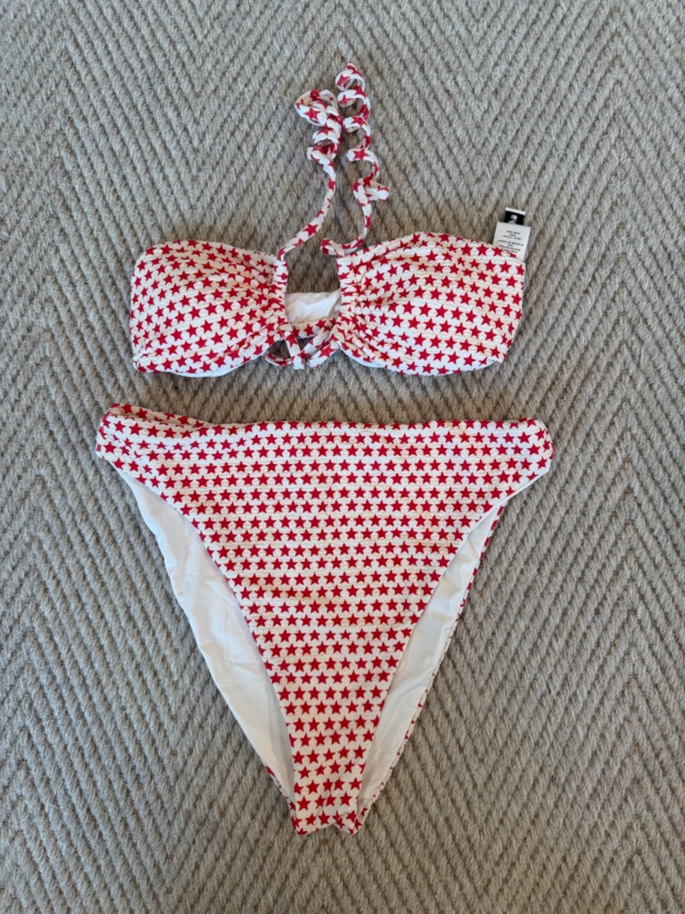 Dippin' Daisy's Red Star Print Bandeau Bikini